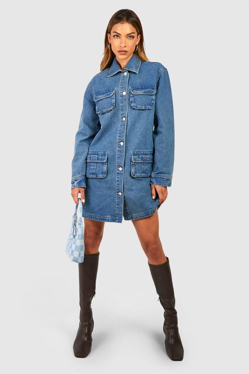 Pocket denim shirt clearance dress